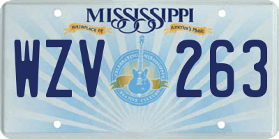 MS license plate WZV263