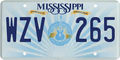 MS license plate WZV265