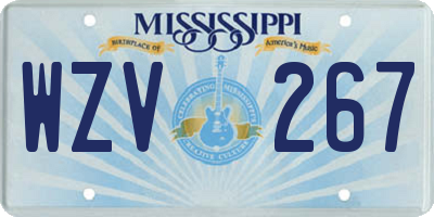 MS license plate WZV267
