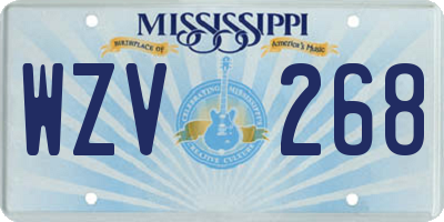 MS license plate WZV268