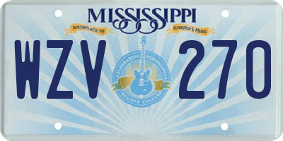 MS license plate WZV270