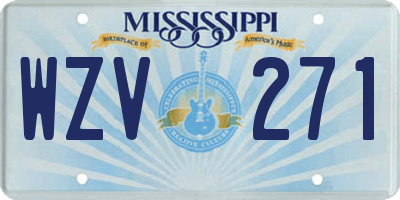 MS license plate WZV271