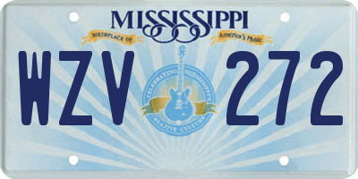MS license plate WZV272