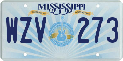 MS license plate WZV273