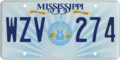 MS license plate WZV274