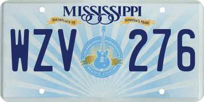 MS license plate WZV276