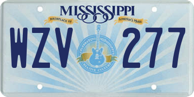 MS license plate WZV277