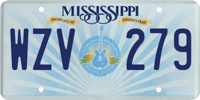 MS license plate WZV279