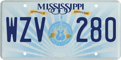MS license plate WZV280