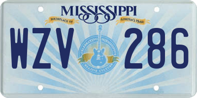 MS license plate WZV286