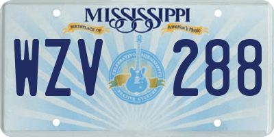 MS license plate WZV288