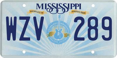 MS license plate WZV289