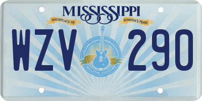 MS license plate WZV290