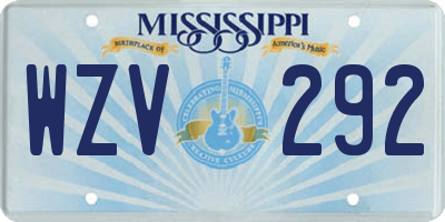 MS license plate WZV292