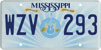 MS license plate WZV293