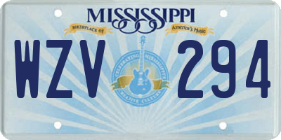 MS license plate WZV294