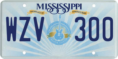MS license plate WZV300