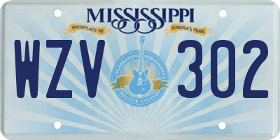MS license plate WZV302