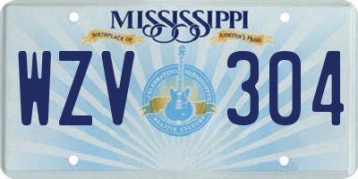 MS license plate WZV304