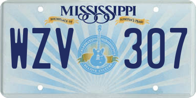 MS license plate WZV307