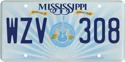 MS license plate WZV308