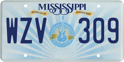 MS license plate WZV309