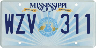 MS license plate WZV311