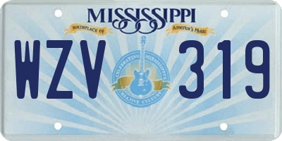 MS license plate WZV319