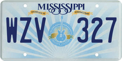 MS license plate WZV327