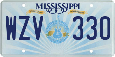 MS license plate WZV330