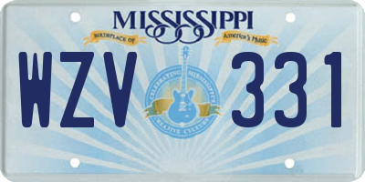 MS license plate WZV331
