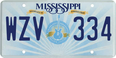 MS license plate WZV334