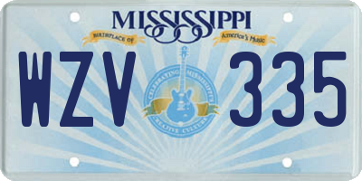 MS license plate WZV335