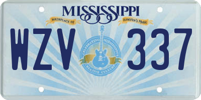 MS license plate WZV337