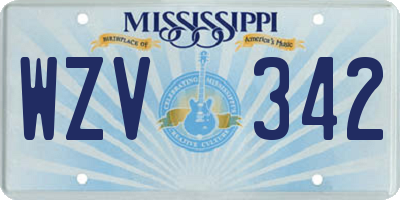 MS license plate WZV342