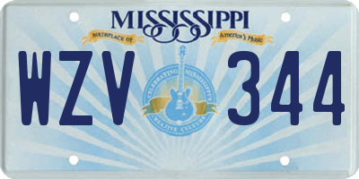 MS license plate WZV344