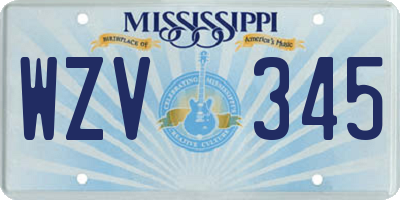 MS license plate WZV345