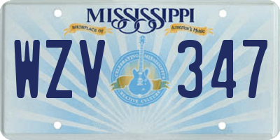 MS license plate WZV347