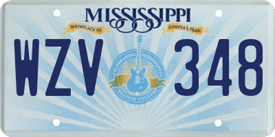MS license plate WZV348