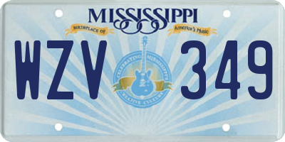 MS license plate WZV349