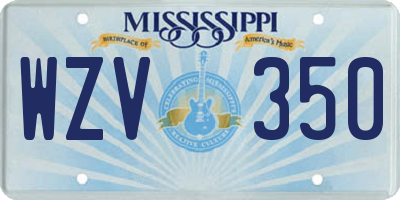 MS license plate WZV350