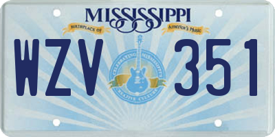MS license plate WZV351