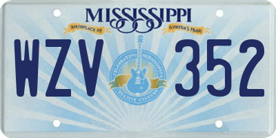 MS license plate WZV352