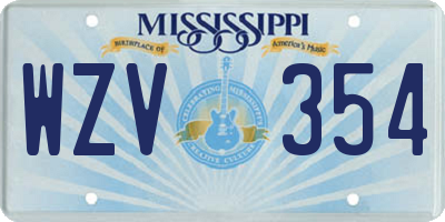 MS license plate WZV354