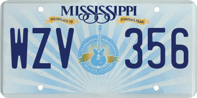 MS license plate WZV356