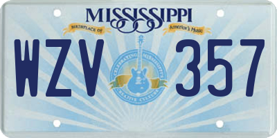 MS license plate WZV357