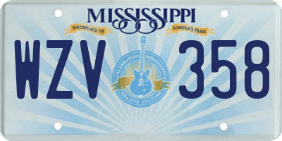 MS license plate WZV358