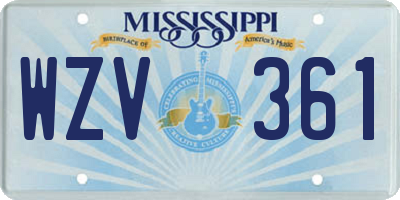 MS license plate WZV361