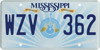 MS license plate WZV362