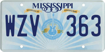 MS license plate WZV363